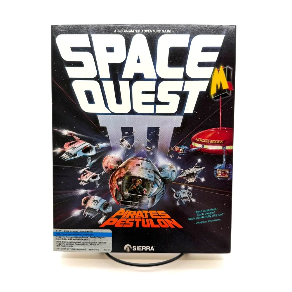 Space Quest III Pirates of Pestulon PC Game 1989 Vintage Big Box 5.25 Disk